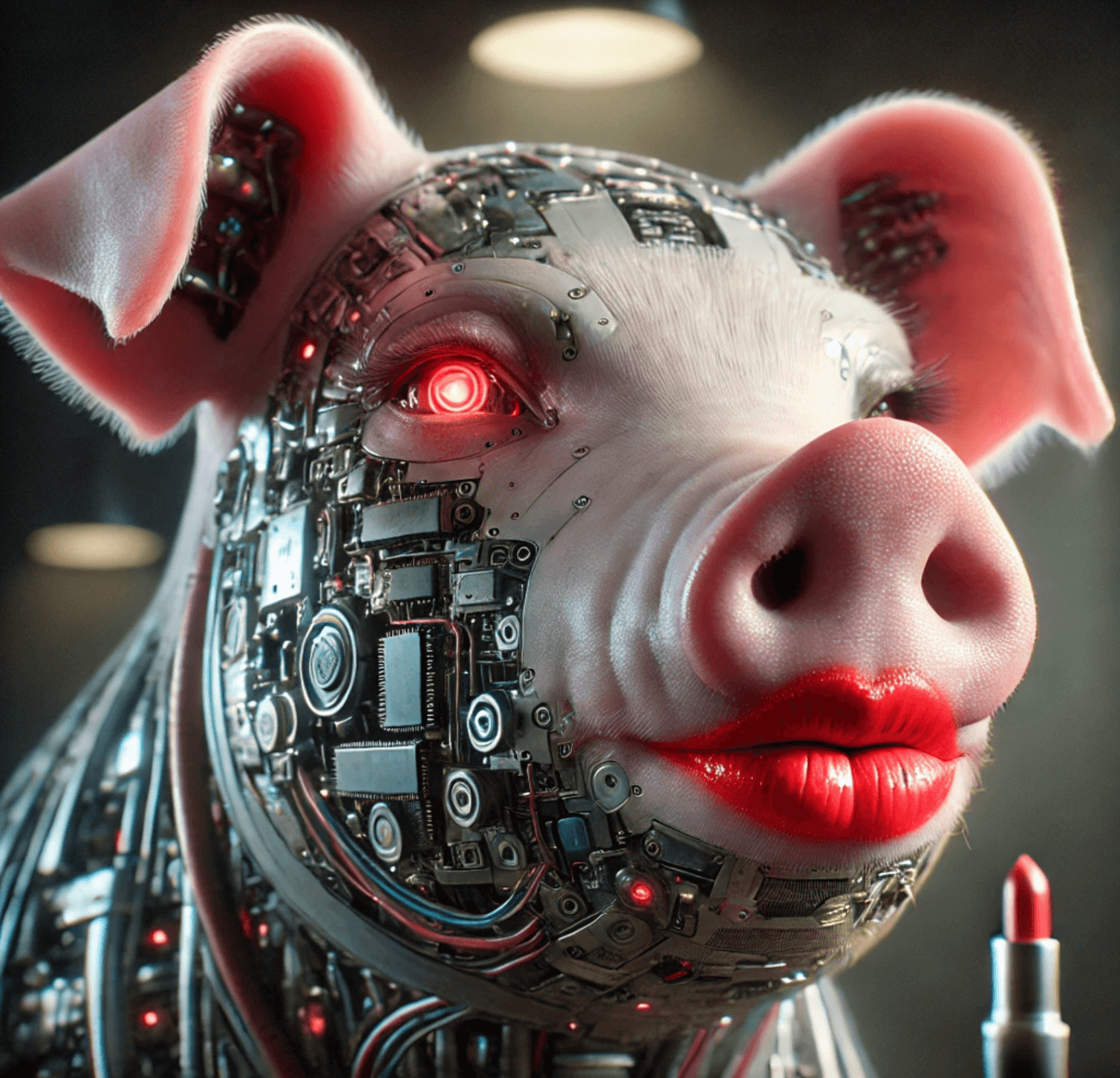 Cybernetic pig representing inadequate AI alignment strategies